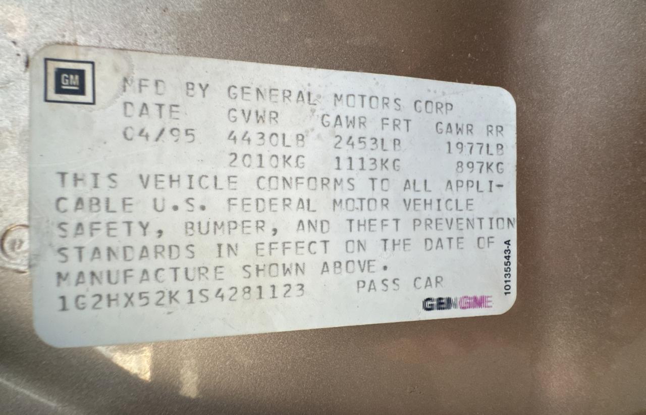 1G2HX52K1S4281123 1995 Pontiac Bonneville Se