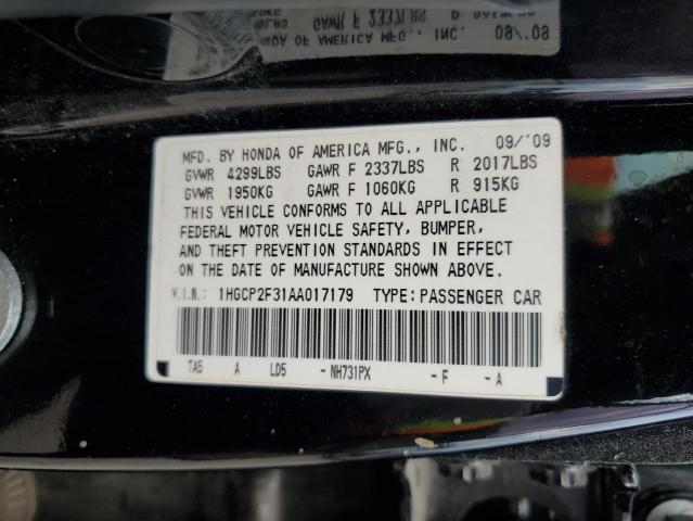 2010 Honda Accord Lx VIN: 1HGCP2F31AA017179 Lot: 52640384