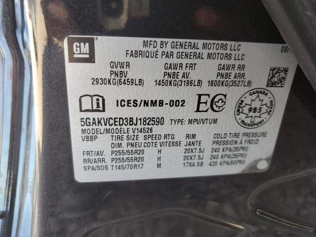 2011 Buick Enclave Cxl VIN: 5GAKVCED3BJ182590 Lot: 52403464