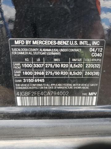 Lot #2489420888 2012 MERCEDES-BENZ GL 350 BLU salvage car