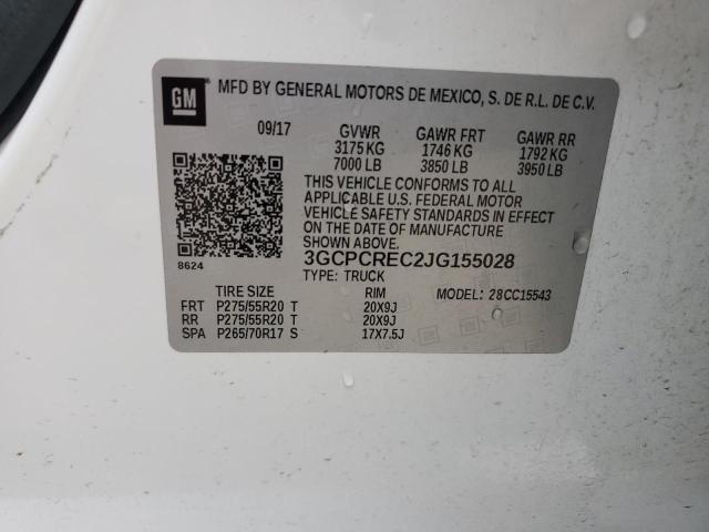 3GCPCREC2JG155028 | 2018 Chevrolet silverado c1500 lt