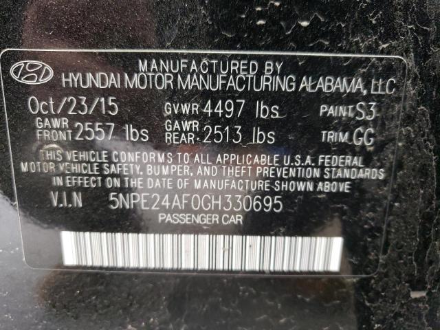2016 Hyundai Sonata Se VIN: 5NPE24AF0GH330695 Lot: 51644644
