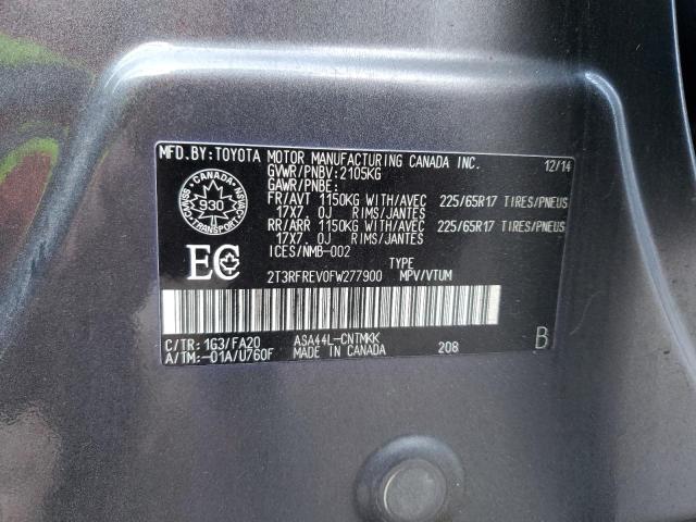 2015 TOYOTA RAV4 XLE - 2T3RFREV0FW277900