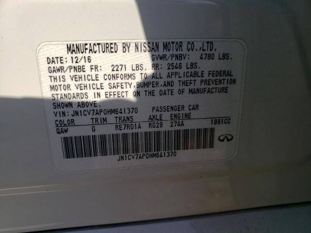 2017 Infiniti Q50 Base VIN: JN1CV7AP0HM641370 Lot: 51015144