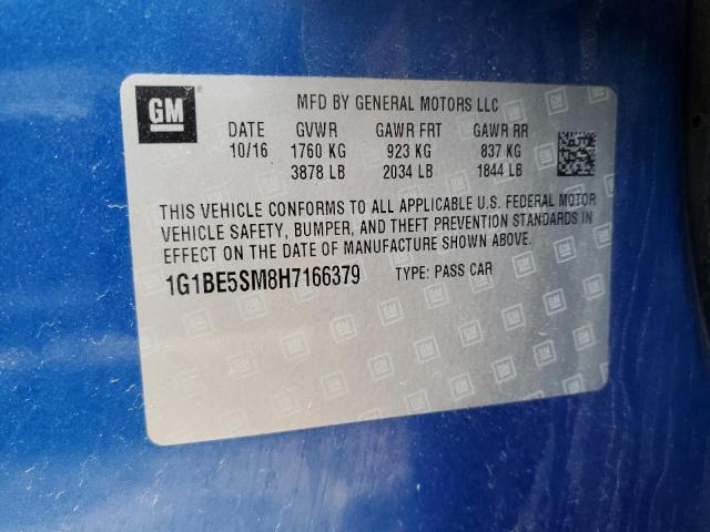 2017 CHEVROLET CRUZE LT - 1G1BE5SM8H7166379