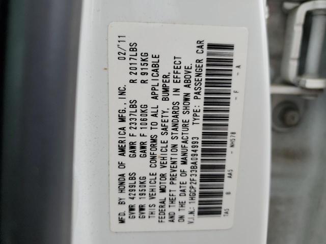 2011 Honda Accord Lx VIN: 1HGCP2F33BA094993 Lot: 49935404