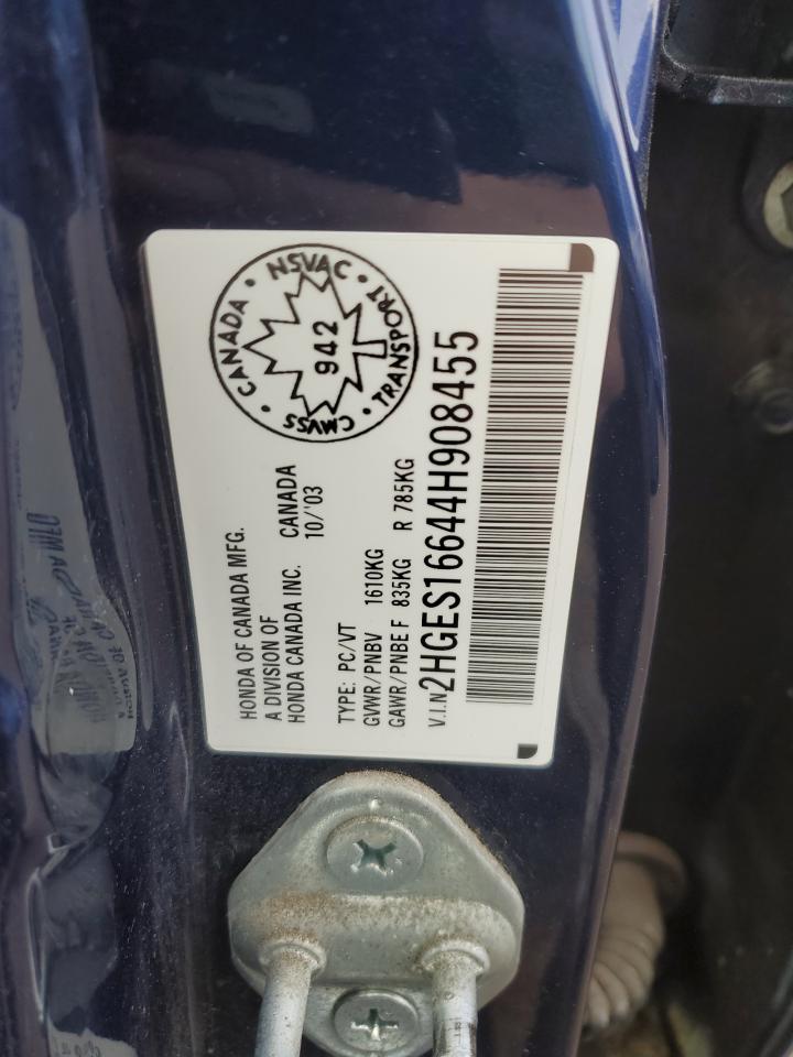 2HGES16644H908455 2004 Honda Civic Lx