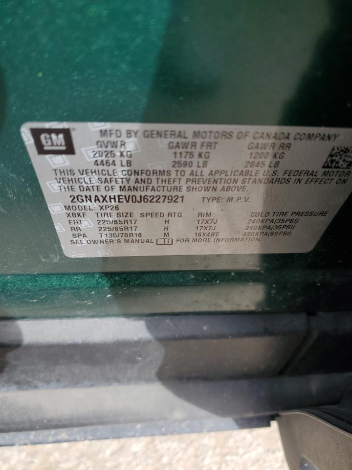 2GNAXHEV0J6227921 2018 Chevrolet Equinox Ls