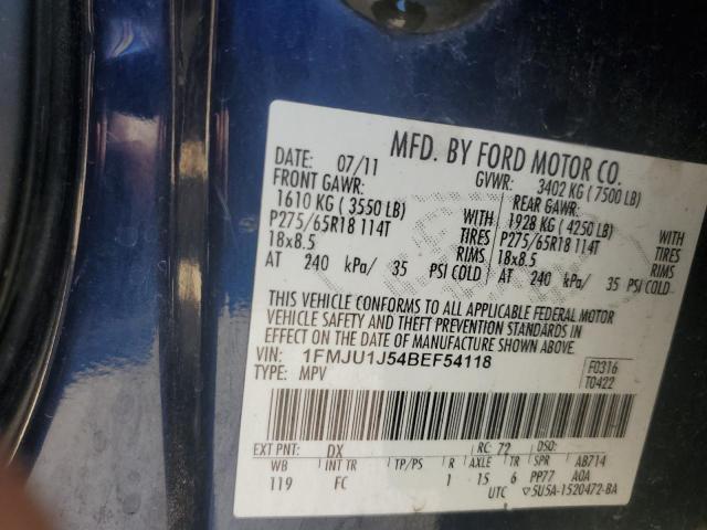 2011 Ford Expedition Xlt VIN: 1FMJU1J54BEF54118 Lot: 49753584