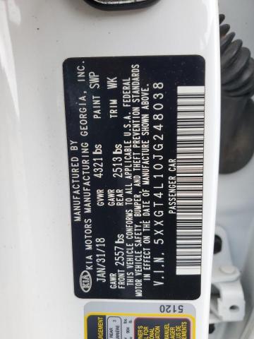 2018 Kia Optima Lx VIN: 5XXGT4L10JG248038 Lot: 51527774