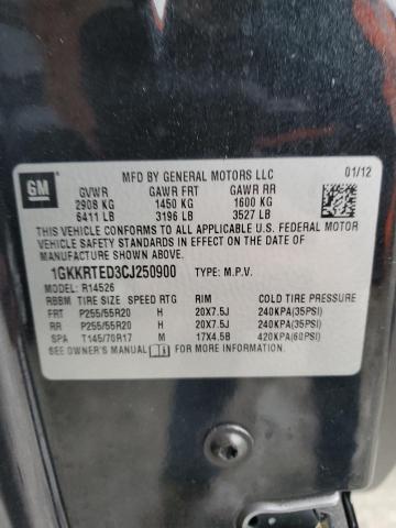 2012 GMC Acadia Denali VIN: 1GKKRTED3CJ250900 Lot: 49946334