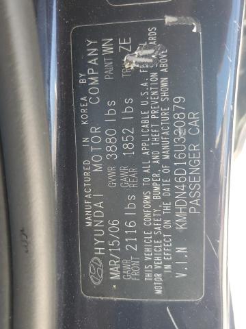 2006 Hyundai Elantra Gls VIN: KMHDN46D16U320879 Lot: 51513554