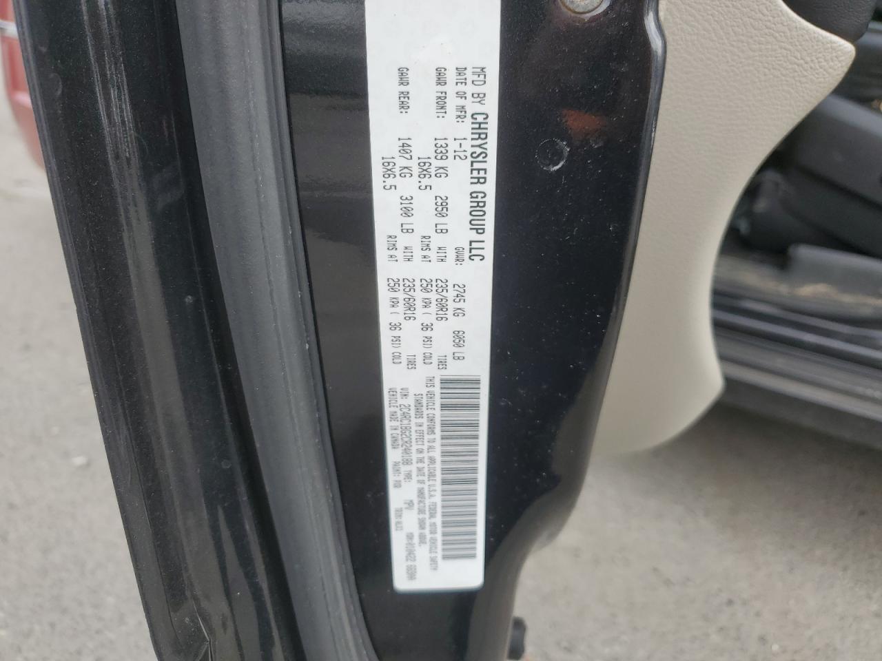 2C4RC1BG2CR240188 2012 Chrysler Town & Country Touring