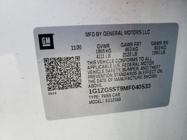 2021 CHEVROLET MALIBU RS - 1G1ZG5ST9MF040533