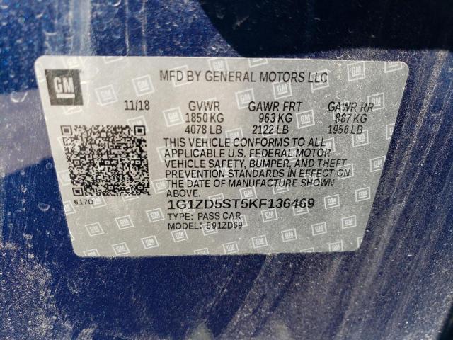 1G1ZD5ST5KF136469 2019 CHEVROLET MALIBU - Image 12