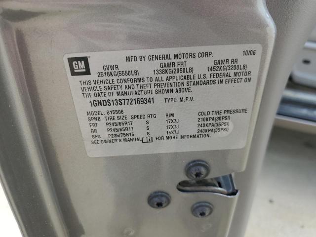 2007 Chevrolet Trailblazer Ls VIN: 1GNDS13S772169341 Lot: 51342394