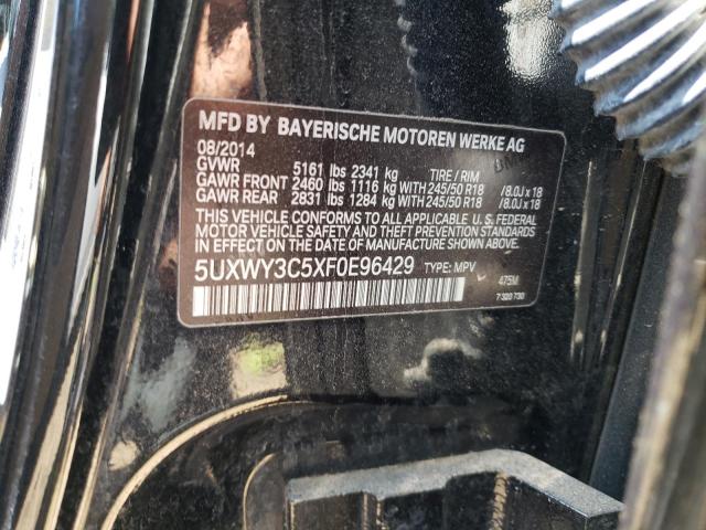 2015 BMW X3 xDrive28D VIN: 5UXWY3C5XF0E96429 Lot: 50873094