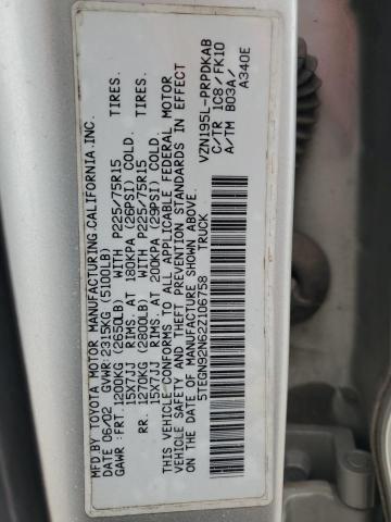 2002 Toyota Tacoma Double Cab Prerunner VIN: 5TEGN92N62Z106758 Lot: 50912084