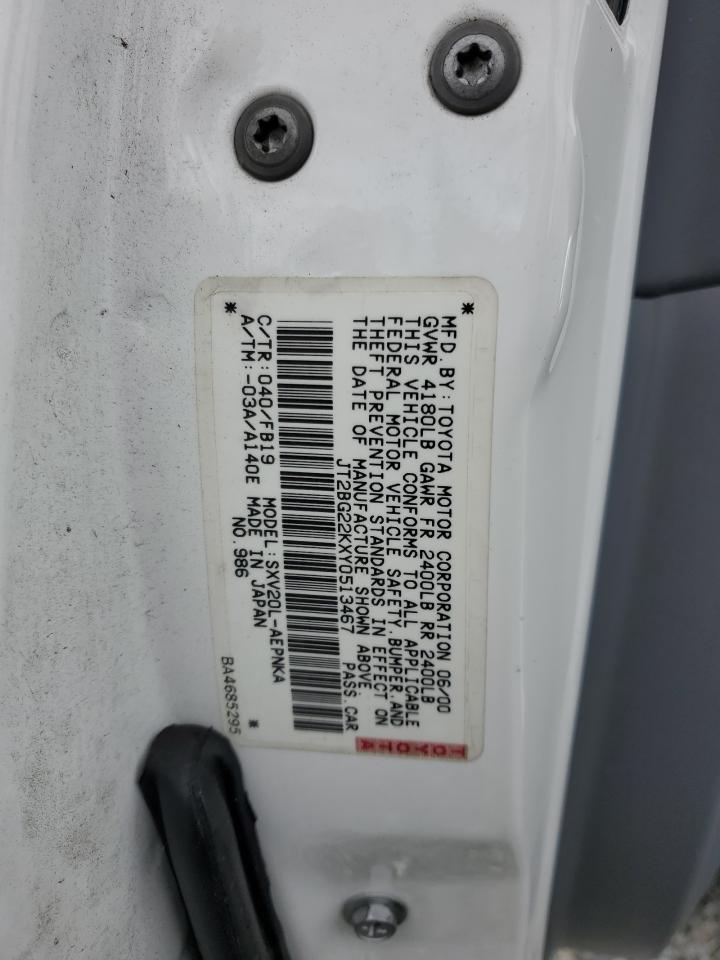 JT2BG22KXY0513467 2000 Toyota Camry Ce