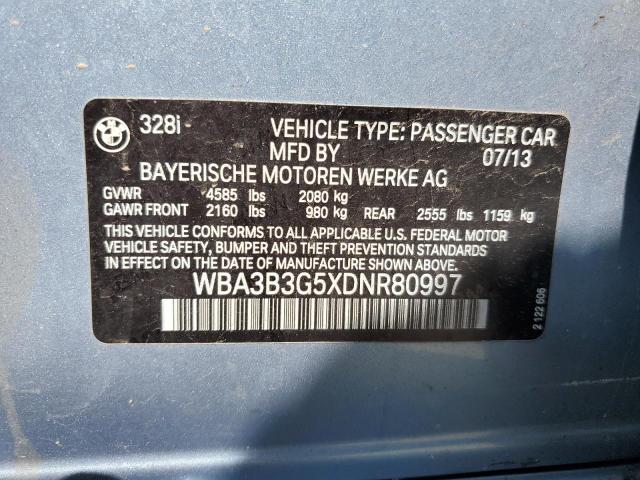 2013 BMW 328 Xi VIN: WBA3B3G5XDNR80997 Lot: 49672434