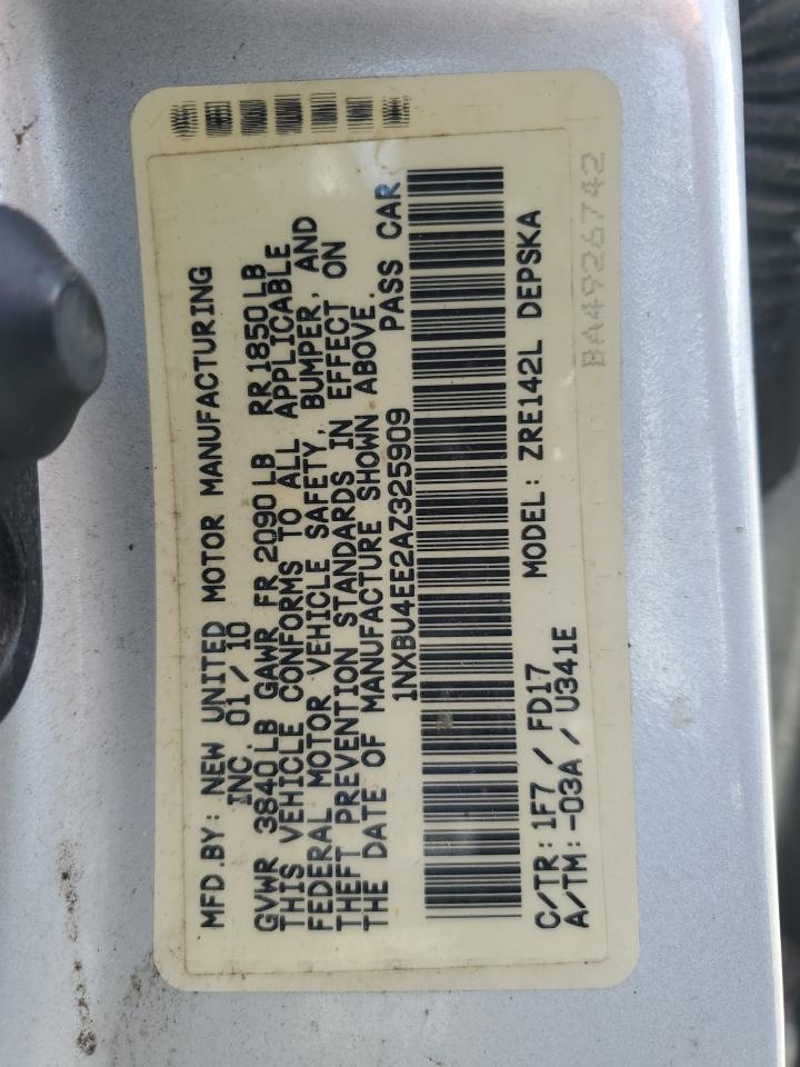 1NXBU4EE2AZ325909 2010 Toyota Corolla Base