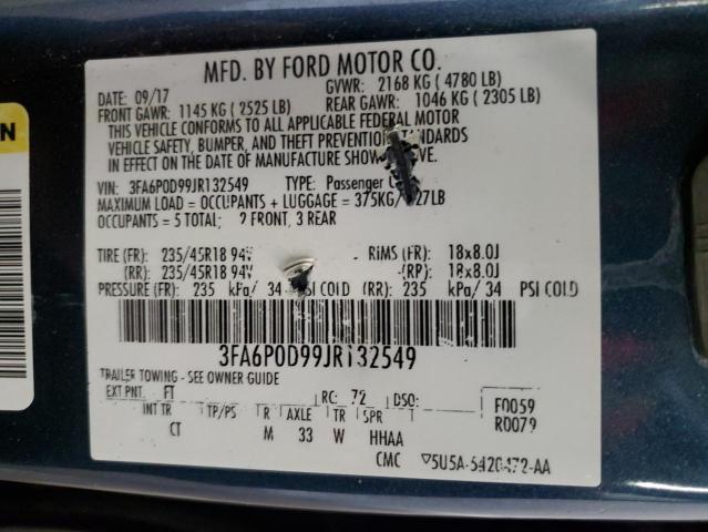 VIN 3FA6P0D99JR132549 2018 Ford Fusion, Titanium/Pl... no.13