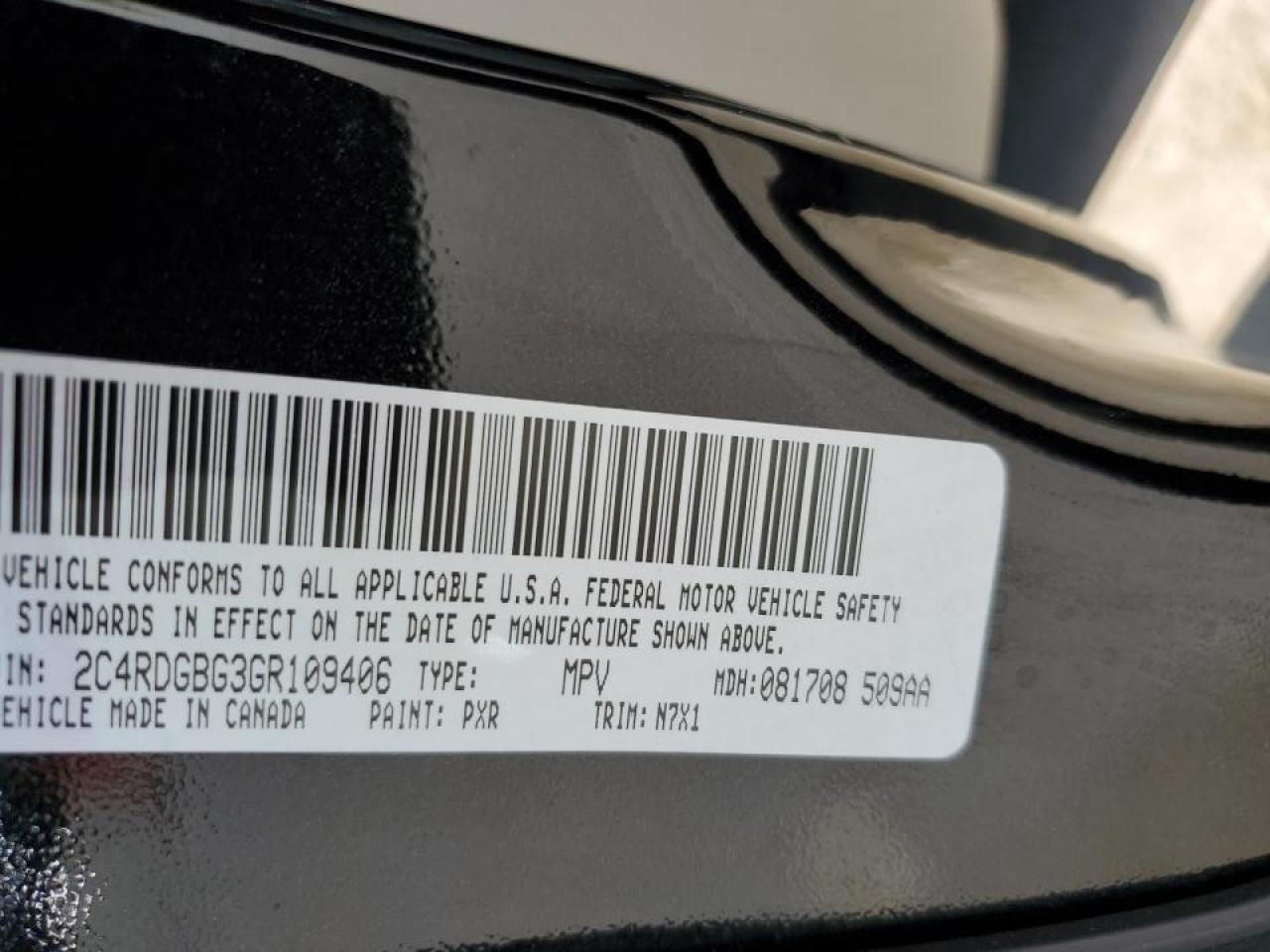 2C4RDGBG3GR109406 2016 Dodge Grand Caravan Se