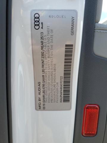 2019 AUDI A4 PRESTIG WAUFNAF44KA070722