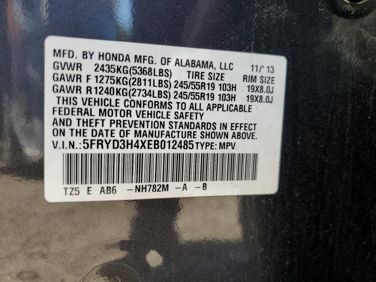 5FRYD3H4XEB012485 2014 Acura Mdx Technology