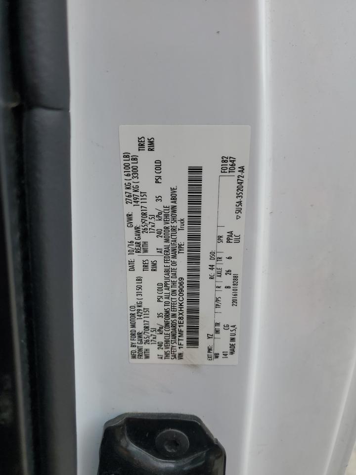 2017 Ford F150 vin: 1FTMF1E8XHKC09069