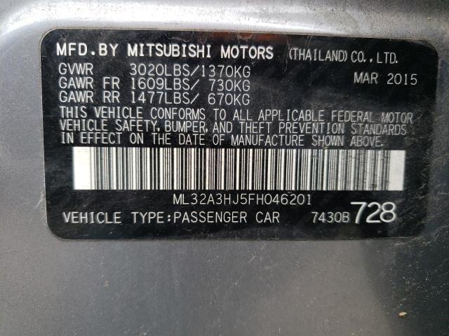 2015 Mitsubishi Mirage De VIN: ML32A3HJ5FH046201 Lot: 51461834