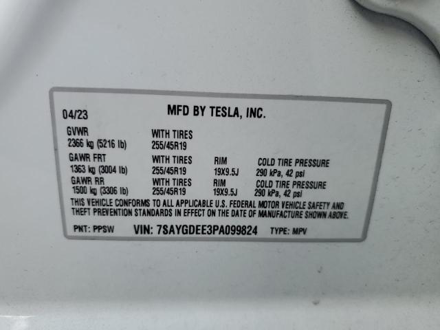 7SAYGDEE3PA099824 Tesla Model Y  12