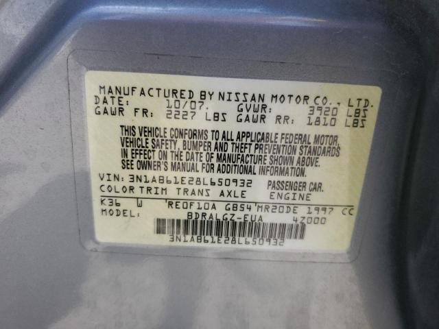 2008 Nissan Sentra 2.0 VIN: 3N1AB61E28L650932 Lot: 50701184