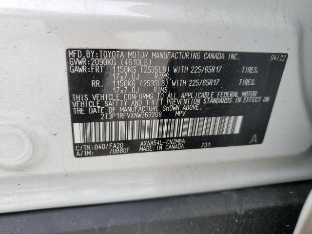 2022 Toyota Rav4 Xle VIN: 2T3P1RFVXNW269208 Lot: 51411464