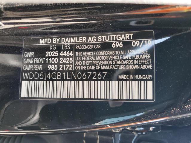 2020 Mercedes-Benz Cla 250 VIN: WDD5J4GB1LN067267 Lot: 52763404