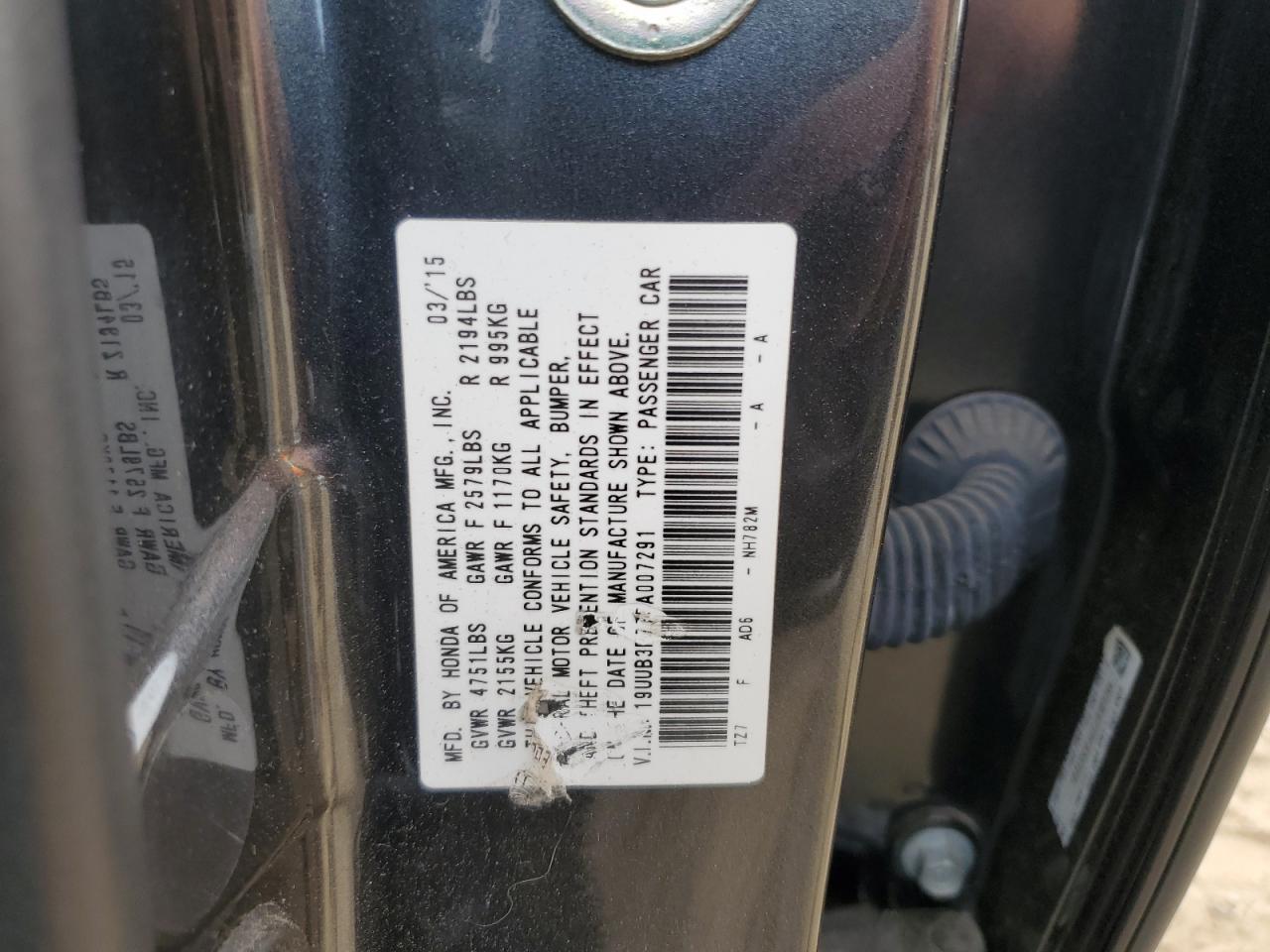 19UUB3F77FA007291 2015 Acura Tlx Advance