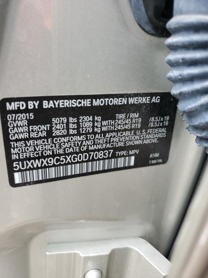 5UXWX9C5XG0D70837 2016 BMW X3 xDrive28I