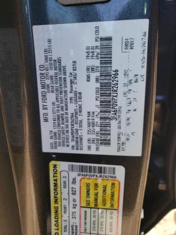 VIN 3FA6P0VPXJR262966 2018 Ford Fusion, Sport no.12