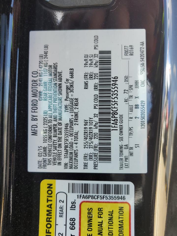 1FA6P8CF5F5355946 2015 Ford Mustang Gt