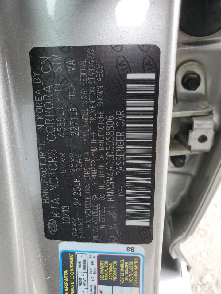 KNAGM4AD0D5058806 2013 Kia Optima Hybrid