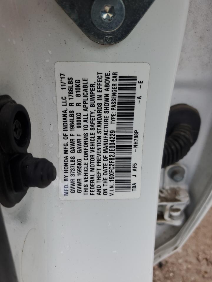 19XFC2F82JE004229 2018 Honda Civic Ex