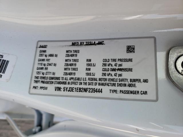 2022 TESLA MODEL 3 - 5YJ3E1EB2NF239444