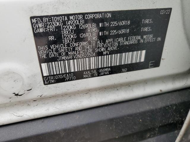 2022 Toyota Rav4 Xle Premium VIN: JTMB6RFV2ND523504 Lot: 39208360