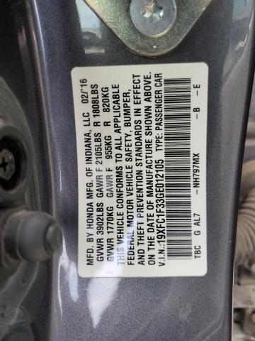 2016 HONDA CIVIC EX - 19XFC1F33GE012105