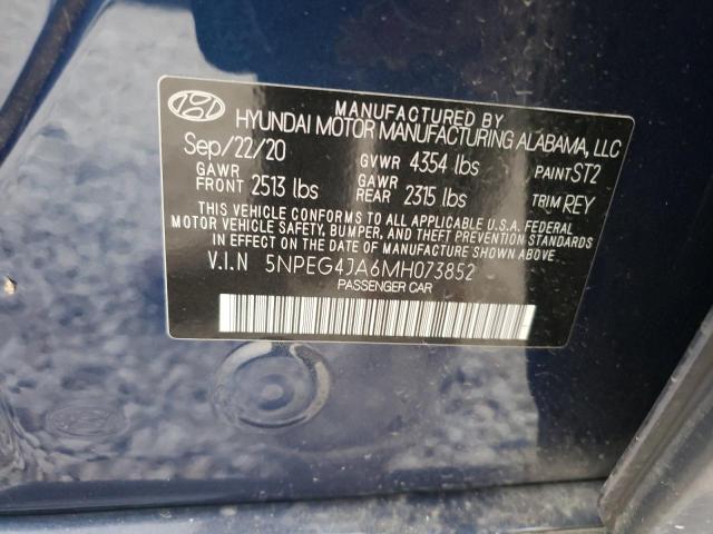 2021 Hyundai Sonata Se VIN: 5NPEG4JA6MH073852 Lot: 51031544