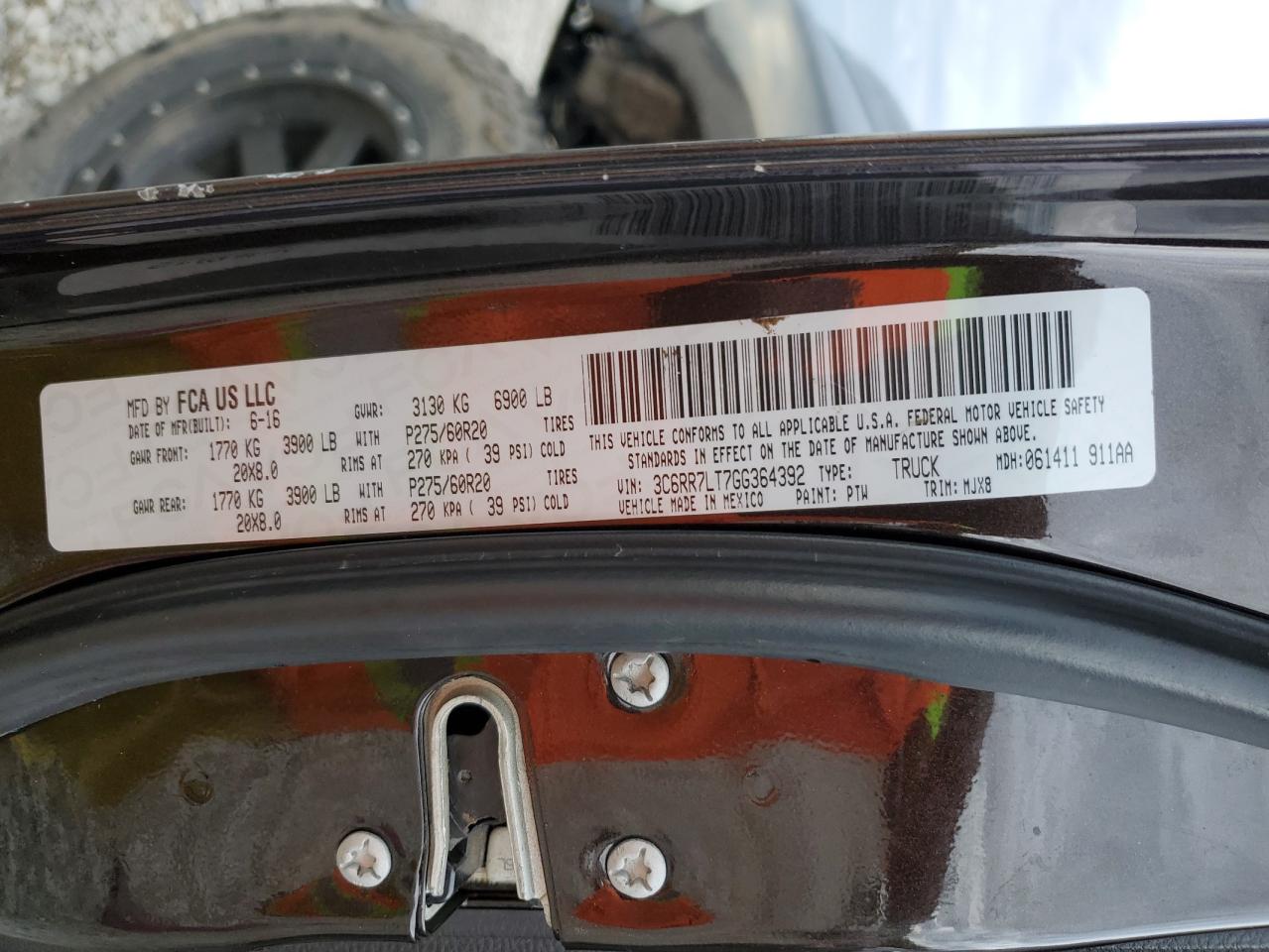 3C6RR7LT7GG364392 2016 Ram 1500 Slt