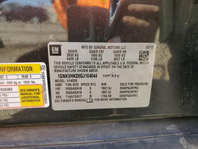 2016 Chevrolet Traverse Lt VIN: 1GNKVHKD8GJ164844 Lot: 50288314