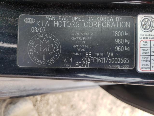 2007 Kia Spectra5 Sx VIN: KNAFE161175003565 Lot: 50325644