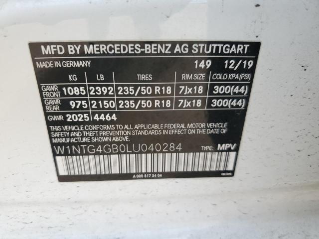 2020 Mercedes-Benz Gla 250 4Matic VIN: W1NTG4GB0LU040284 Lot: 52114624