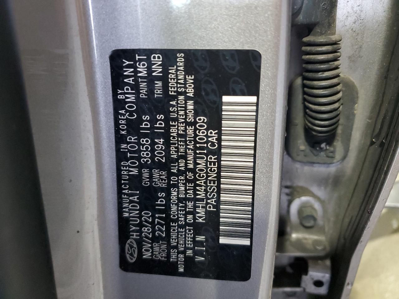 KMHLM4AG0MU110609 2021 Hyundai Elantra Sel